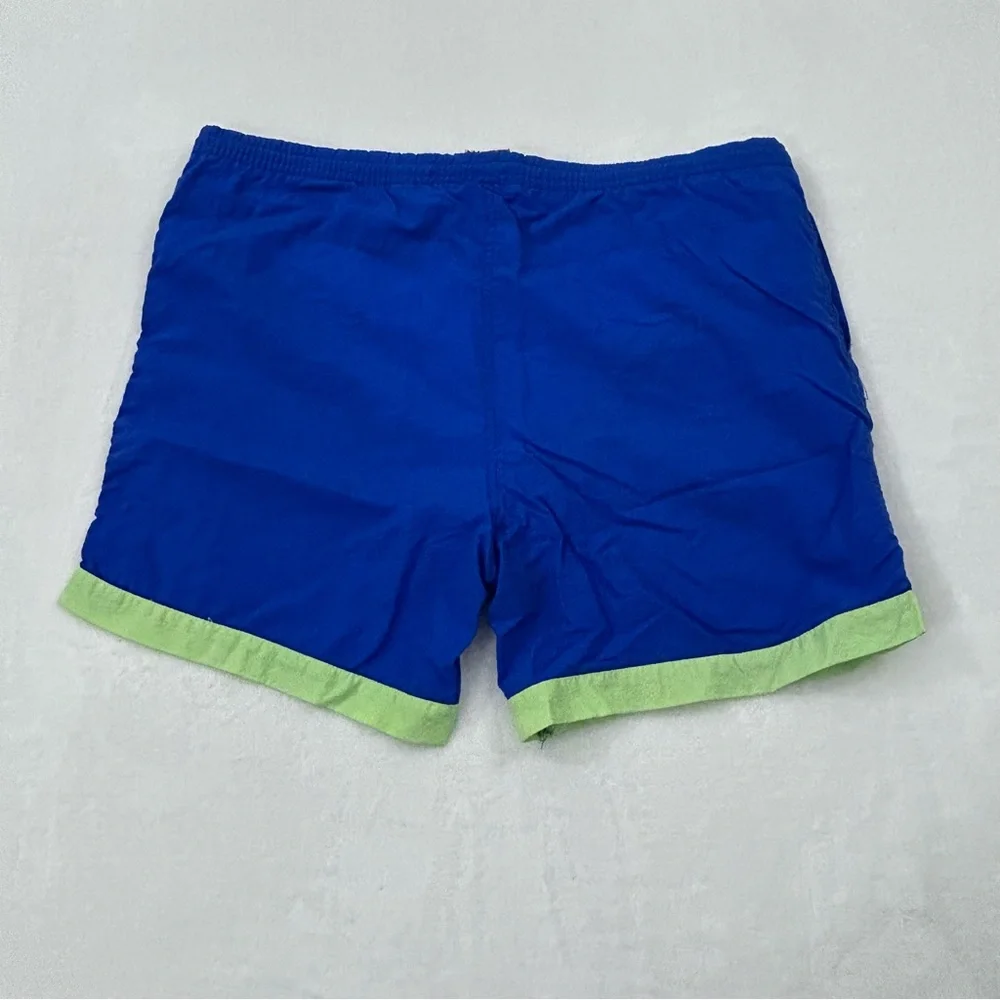 Vintage 90s Surf Gear Blue & Mint Green Swim Trunks Board Shorts Mens XL 36/38
